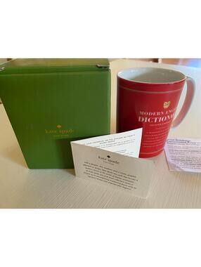 Lenox Kate Spade A Way With Words Dictionary Red Mug 12oz Cup NEW NIB